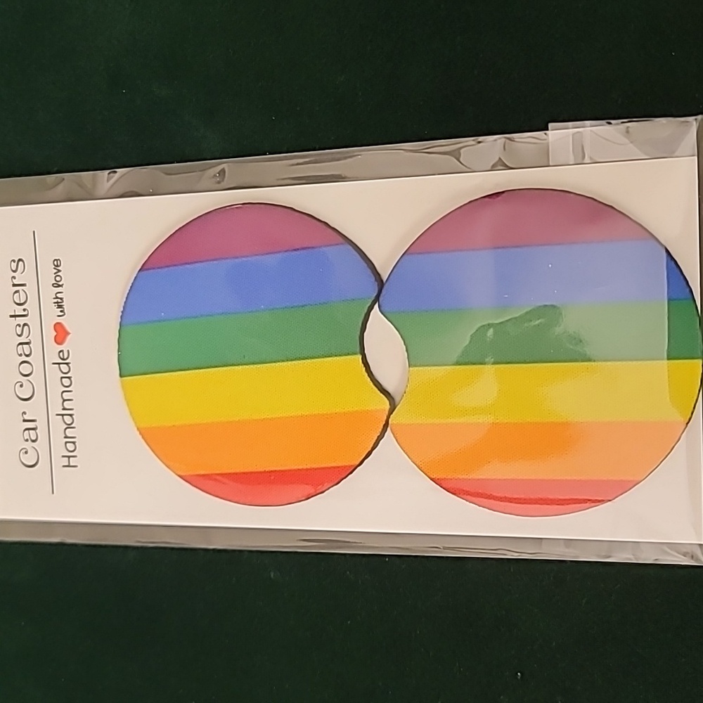 Homemade Pride car coasters!